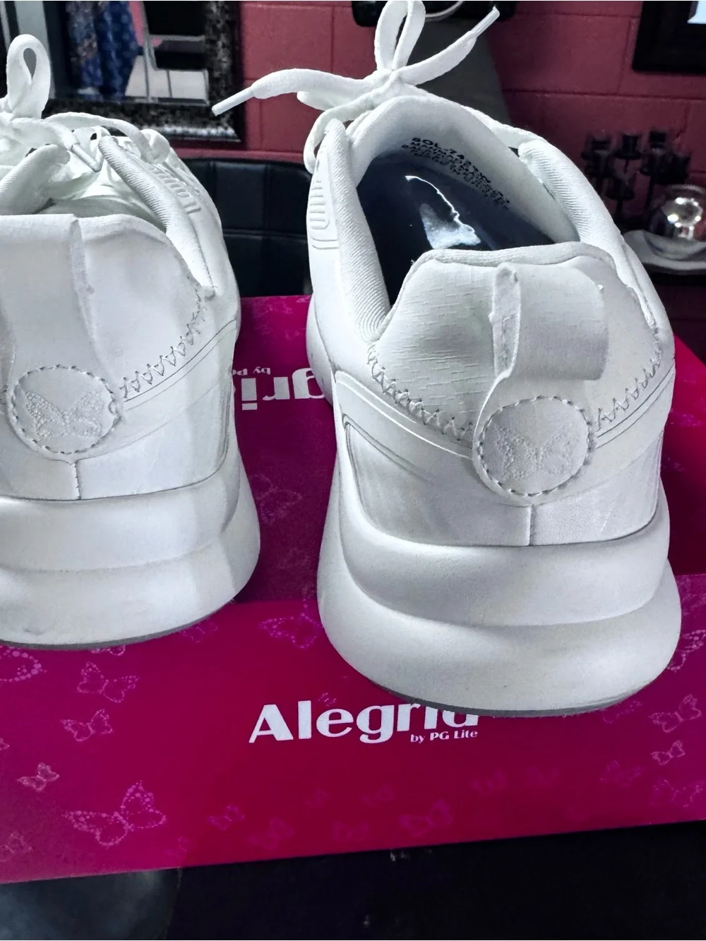 Alegria White Chunky Lace-Up Platform Sneakers